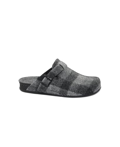 Zapatillas de casa hombre   Grunland Reps            en panno azul con hebilla