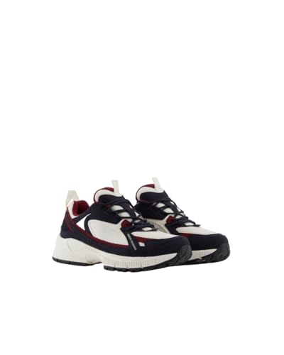 Armani Exchange Men's Speed Sneaker, Deep Navy/Pomenegrate, 10