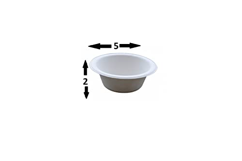 Pooja Bazar Eco-Friendly 6 Oz Round Regular Katori Biodegradable White Bowls Made With Sugarcane Pulp And Fiber - 100 Pack #TOP1