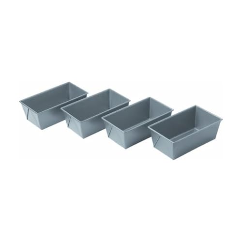 Chicago Metallic Commercial Ii Non-Stick Mini Loaf Pans, 5-3/4 By 3-1/4 By 2-1/4-Inch, Gray (Pack Of 4)