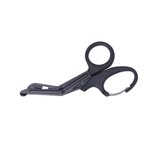 Feloyal Ciseaux Acier Inoxydable Gaze Ciseaux Bent EMT 7,7 Pouces pour Camp Extérieur (Noir)