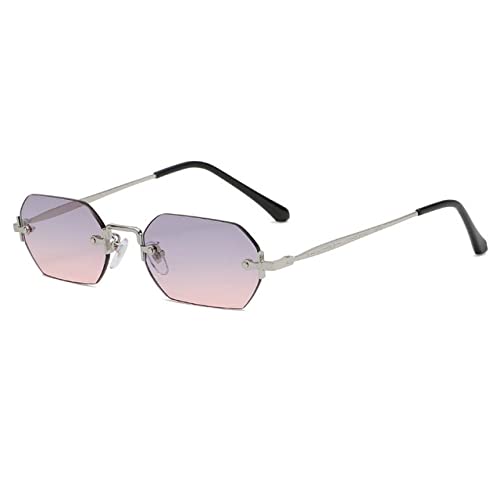 Vintage Rimless Square Sunglasses Women Men Travel Small Frame Sun Glasses Sexy Ladies