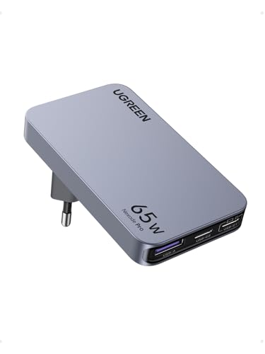 UGREEN Nexode Pro 65W USB C Ladegerät Slim mit EU/US/UK Stecker GaN USB-C Netzteil 3-Port Charger Schnellladegerät kompatibel mit MacBook iPad iPhone 17 Galaxy S25 Ultra Dell XPS