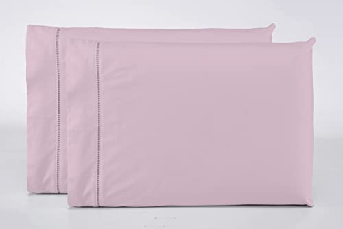 Kit 2 Fronhas Avulsas Percal 200 Fios Ponto Palito 100% Algodão (Pink)