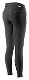 HORZE Mens Grand Prix Silicone Knee Patch Breeches for English Riding - Black - 32