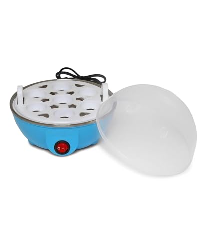 Image of Electric Egg Boiler for 7 Eggs, Hard, Medium, or Soft Boiled Egg Maker with Automatic Shut-Off, Rapid Steamer for Vegetables and Corn, Stainless Steel Heating Plate (Multicolor)
