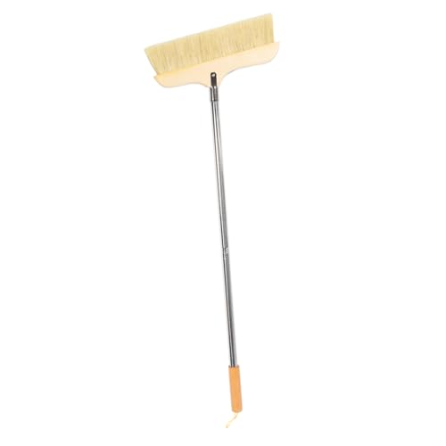 COLLBATH Hardwood Floor Broom Bristle Broom Stainless Steel Pole for Indoor Outdoor Use