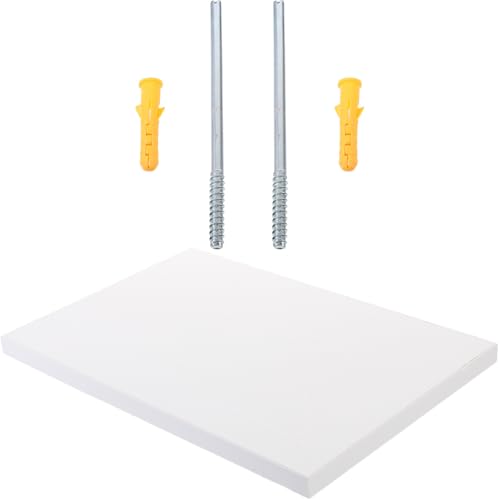 Estante flotante multifuncional y resistente Zerodeko con tablero rectangular blanco 2