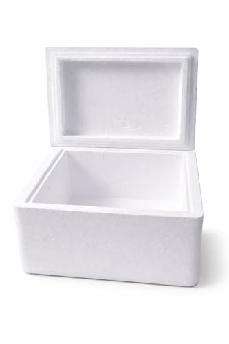 Image of 15 Litre EPS Insulated Ice Box | Lightweight Expanded Polystyrene (EPS) Thermal Cooler | Reusable Insulated Cooler | Food, Fish & Vaccine Storage Box (15, litres)