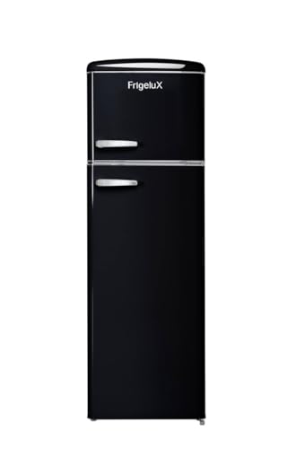 FrigeluX Réfrigérateur Retro Vintage Noir 2 portes RFDP246RNA++ 245L