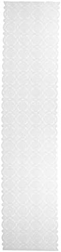 Vinyl Lace Shelf, Cabinet, Pantry Liner or Table Runner, with Scallop Trim and Design, Cut to Size. Easy Clean, Stain Resistant, Measures 17x72 Inches, White