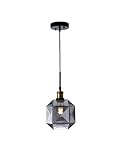 KAIQI Pendant Light Glass Pendant Lighting Gray Hanging Light Fixtures Gold Polished Finish with Aju