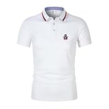 LPPALsjd Polo da Uomo Collision Color per Rainbow Six Siege Graphic Activewear Bottoni T-Shirt con Colletto Top Abbigliamento T-Shirt Sportiva T-Shirt da Rugby- White||L