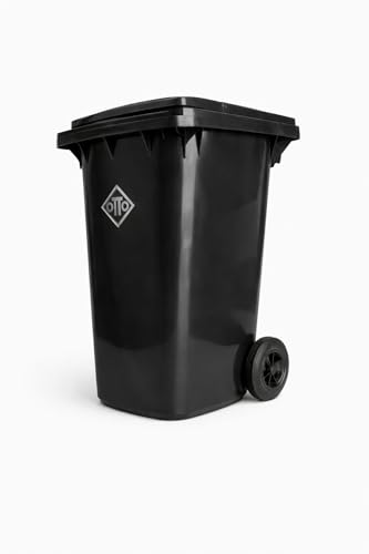 Image of OTTO Plastic Manual-Lift Garbage Waste Dustbin with Wheels 240 Ltr Black