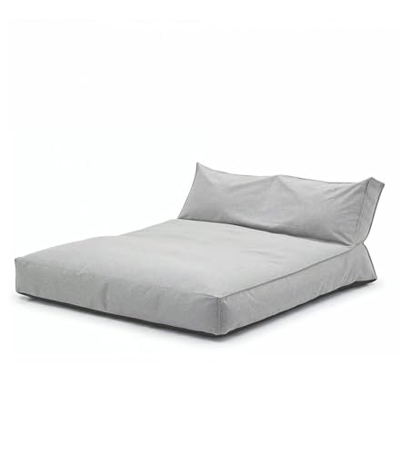 mokebo Outdoor Lounge Das Daybed (130x150 cm) Lichtgrau 3-in-1 Sonnenliege & Gartenliege wetterfestes Loungebett wasserabweisender Boden Made in Germany für Terrasse & Pool