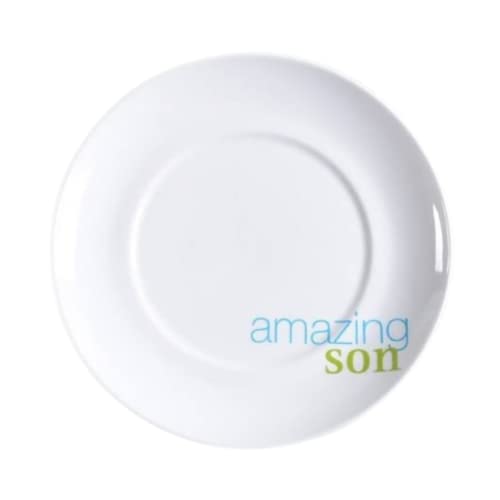 Waechtersbach Amazing Son Dinner Plates – White Plates For Special Occasions & Daily Celebrations - Dishwasher & Microwave Safe Ceramic Plates – Perfect Birthday & Christmas Gifts For Son #TOP23