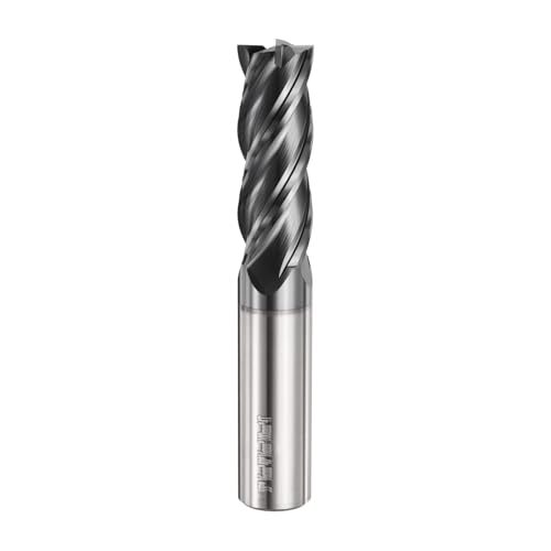 Image of HARFINGTON Carbide Square Nose End Mill Bit 16mm Cut Dia 4 Flutes TiAlN Coated Milling Cutter for Hardened Steel Metal (16mm Shank 40mm Cut Length 100mm Long 45 Degree HRC53-55)
