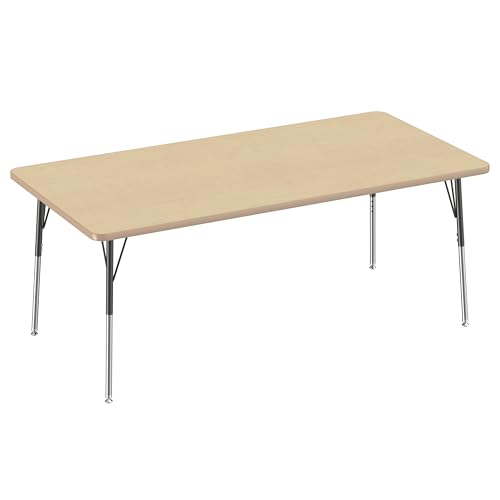 FDP 36" x 72" Rectangle Table with Swivel Glide Legs - Maple/Maple/Black