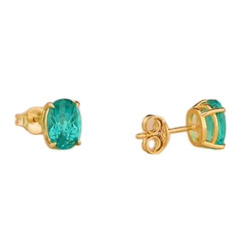 Tourmaline Paraiba boucles d'oreilles ovales argent 925 doré minimalistes LK_VSTD_0481