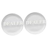 BinZyronic ポーカーディーラーボタン 2個セット – アクリル製 耐摩耗性 透明 ホールデム対応