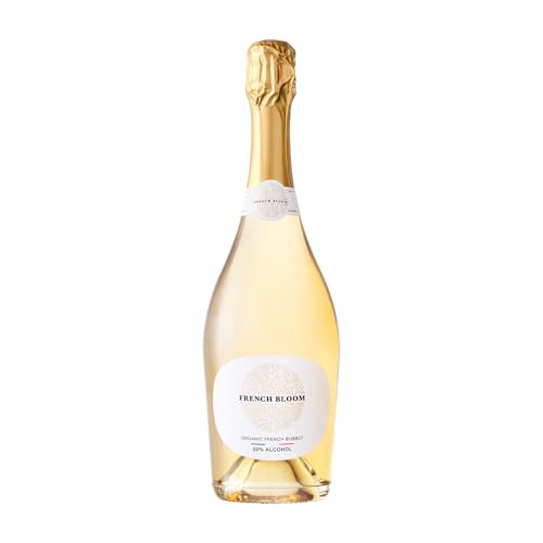French Bloom Le Blanc Alcohol-Free Sparkling Wine, 750ml - Certified Organic, Vegan, Halal, Low Calorie, Pregnancy Friendly, Sulfite Free - Made with Fine Organic Wine, No Preservatives or Added Sugar