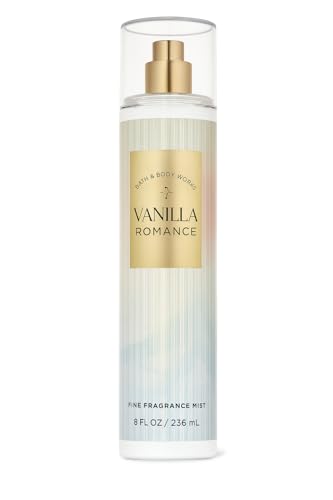 Bath & Body Works Vanilla Romance Fine Fragrance Mist 8 fl oz Sweet Vanilla Jasmine Petals & Amber Blend Body Spray for Women & Men Light Scented Mist for Daily Refresh or Layering