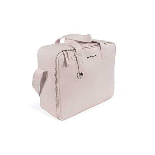 Pasito a Pasito. Maleta Bebé Biscuit. Bolsa de Maternidad para Hospital/clínica Fabricada en Eco-Leather Tipo Vacuno Color Rosa. Medidas 46 X 37 X 17 cm.