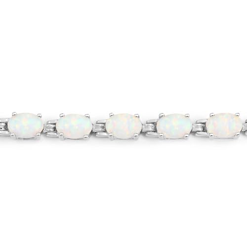 Genuine Opal Tennis Bracelet Sterling Silver 3.50 Carats October Birthstone Bracelet Tennis Jewelry For Women- Opal Gifts For Women2