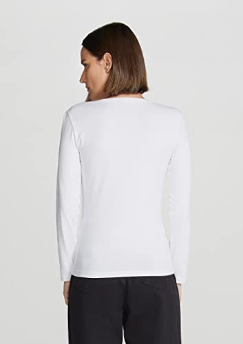 Blusa Básica Feminina Slim Manga Longa Branco G