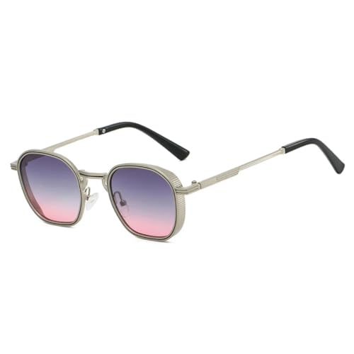 Lunettes de soleil rétro métal femmes verres transparents punk UV400