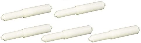 Aqua Plumb White Toilet Paper Plastic Roller for Bathroom and Kitchen Wall –Toilet Tissue Holder Rod with Spring Loaded (Pack of 5)