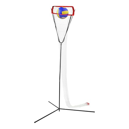 Volleyball Setter Trainer Net,Volleyball Training Net Frame with Adjustable Height and Angle,Detachable Three-Legged Stable Base Volleyball Practice Equipment for Indoor,Outdoor Setter Practice (Red)