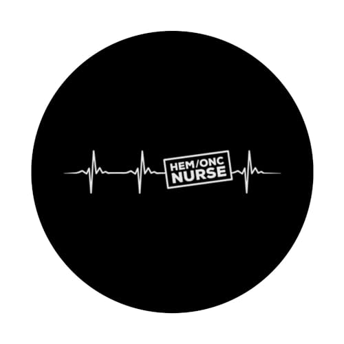 Hem/Onc Nurse Heartbeat Apparel Peds Hem Onc Nurses PopSockets Swappable PopGrip, Black - Image 3