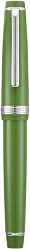 Image of SCHMIDT Jinhao 82 Avocado Acrylic Fountain Pen, Iridium Fine Nib Classic Design Smooth Writing Pen with Ink Converter (Silver Trim) (green)