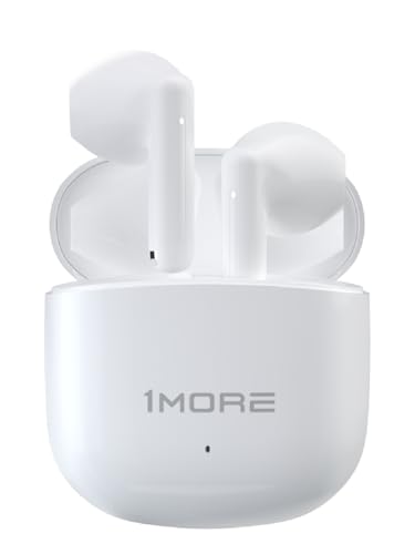 1MORE Q10 Wireless Earbuds, Bluetooth 5.3 Half in-Ear Lightweight Ear Buds, Comfort Fit, Deep Bass Stereo Headphones with Dual Mics, 26H Playtime, one Step-Pairing, IPX4 Waterproof Earphones, White