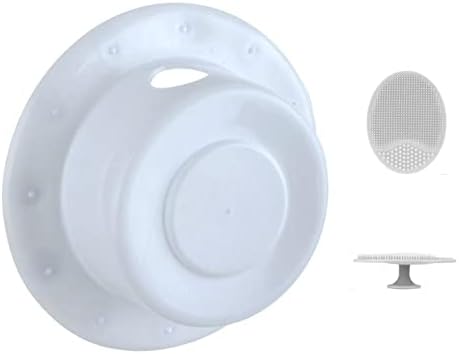 LA JONAE Quality White Bath Overflow Drain Cover for Bath Lovers Who Desire a Deeper Water Experience in the Bathtub comes with a Bonus Soft Silicone Face Scrubber