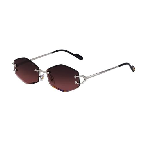 Lunettes de soleil hexagonales sans bords protection UV400 vintage