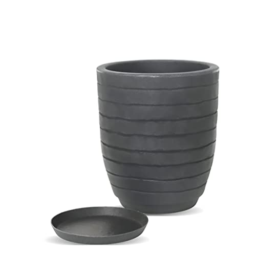Vasart Relevo Vaso de Flores, Antique Preto, 39x49cm
