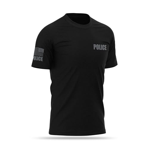 Police Cotton Blend Shirt - USA Patriotic Durable Tee - Ultra Soft Comfort. Perfect for on Duty4