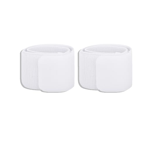 HERCHR 2PCS Soccer Shin Guard Strap Anti Slip Sports Football Legging Shin Fixed Strap Adjustable Shin Fixed Straps for Football Running Cycling(White)