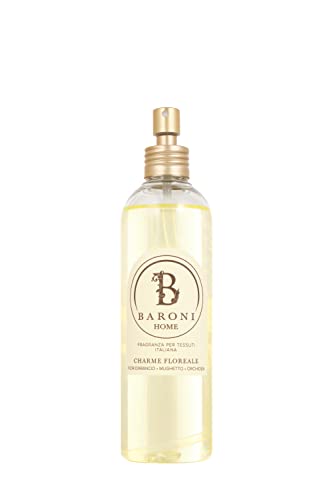 Baroni Home Vaporisateur de Parfum pour Tissus et Ambiance, Essence pour la Maison à les Huiles Naturelles Made in Italy, Parfum Aromathérapie, 250 ml, Charme Floral Muguet Fleurs d'Orange Orchidée