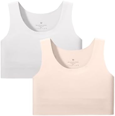 Sascina Girls Training Bras 7-12 Seamless First Bra, Chest Double Lined