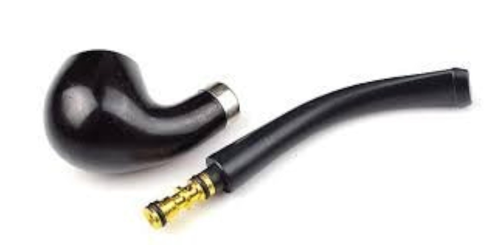 Acrylic Smoking Pipe with Cleaning Kit - Black