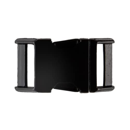 PARACORD PLANET 1” Metal Side Release Buckle – heavy duty all black finish – perfect for repairs, crafts, DIY, and more!, Black, 1 Pack Of