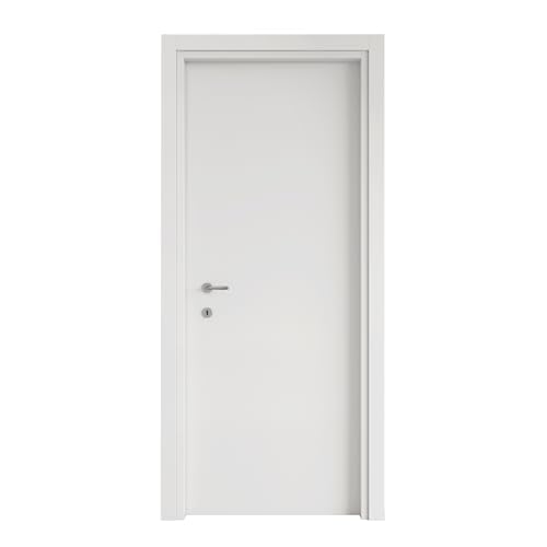 TWE - Tucci Wood Essence | Puerta batiente de interior de madera maciza | Puerta a ras de pared | Materiales de alta calidad | Fabricado en Italia | Acabado: FANCY BLANCO (Apertura hacia la derecha,