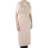 [KISSAKO] 茶道 稽古着 和服 和装 けいこ レディース エプロン ベスト ワンピース ロング (ベージュ, M)