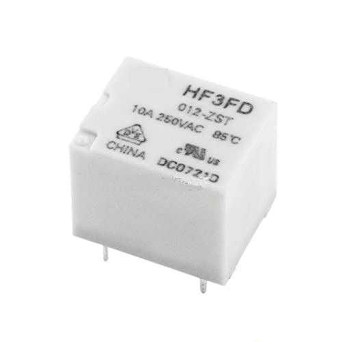 Relé HF3FD-012-ZST con bobina DC12V y alta capacidad de aislamiento 10A 250VAC en pack de 5