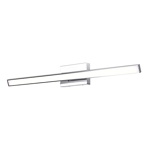Image of 46-Inch Polished Chrome Modern Adjustable Vanity Light, LED Bathroom Light Fixtures, Vertical or Horizontal Wall Sconce, 35W 3000K 4000K 5000K Switchable 90CRI Over Mirror Rotatable Bath Bar