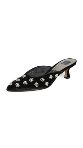Dolce Vita Women's Clara Embellished Mules, Nero, Black, 7 Medium US