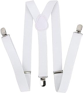 Y-Back style Suspender Belts for boys, kids,men and women (white)